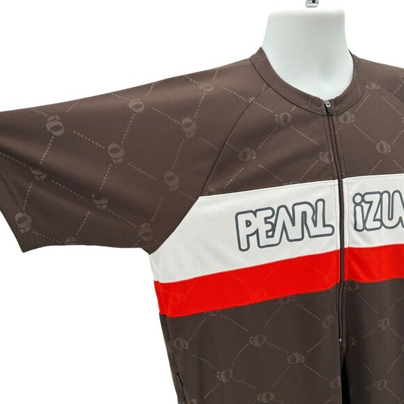Pearl Izumi 1/2 Zip Brown Logo Spell Out Cycling Jersey Shirt Mens Large - Picture 3 of 8